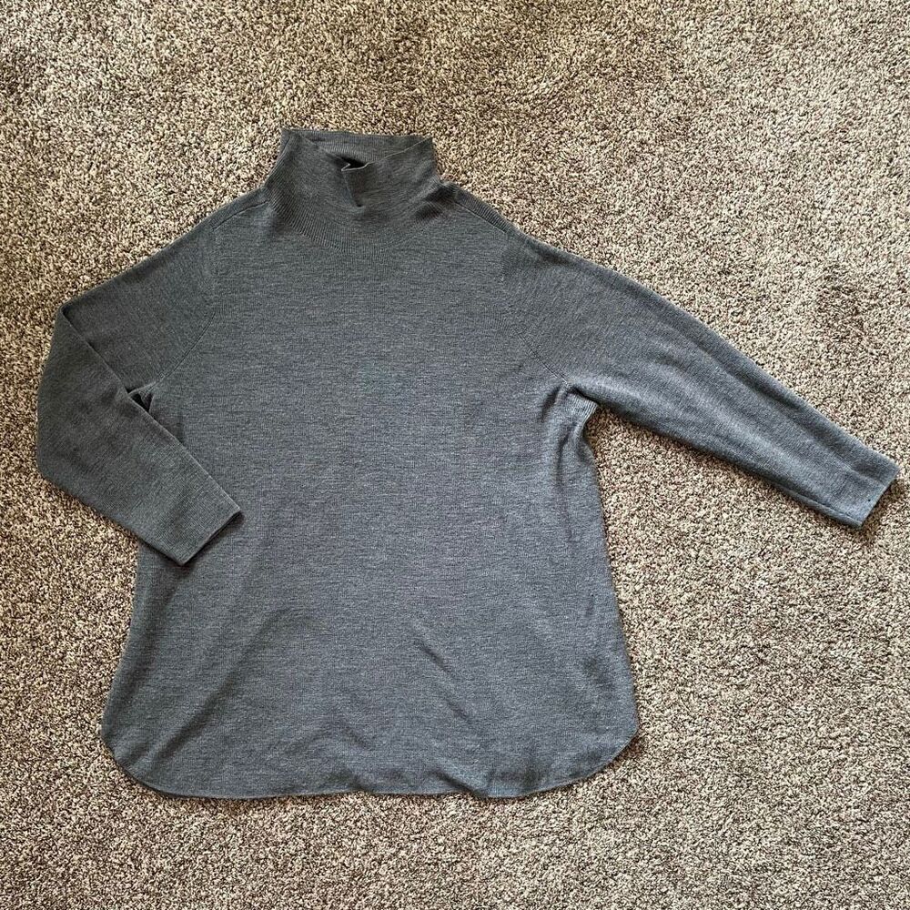 Eileen Fisher 3X grey merino wool sweater